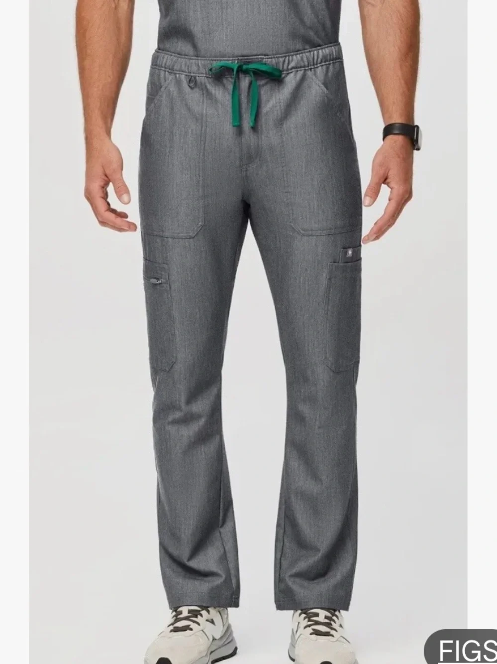 FIGS Men’s Cairo Straight-Leg Scrub Pants Gray Size XL Technical Collection